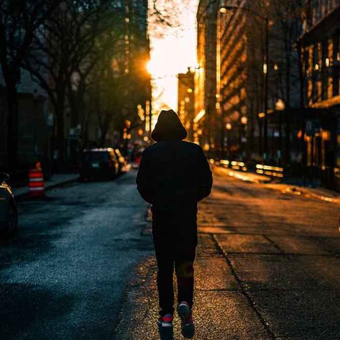 Man walking in a city